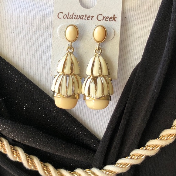 Coldwater Creek Vintage/🆕 Deco Shell pierced earrings - Picture 4 of 7